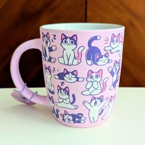 New Pink Purple Cartoon Anime Cat Mug